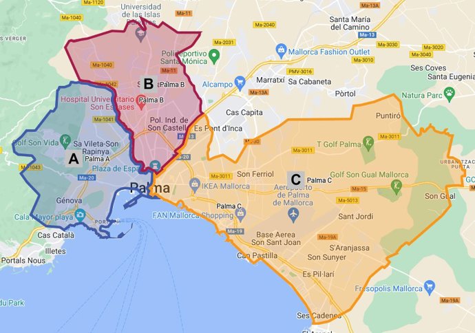 Zonas escolares de Palma para el curso 2024-2025