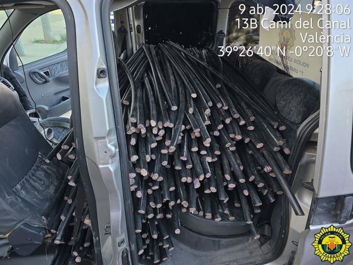 Imagen del cable de cobre robado