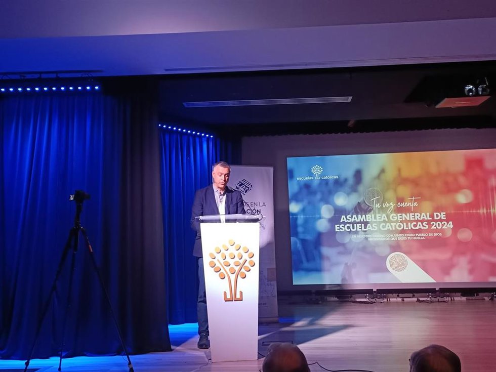 El secretario general de Escuelas Católicas, Pedro Huerta, en la Asamblea General de Escuelas Católicas 2024