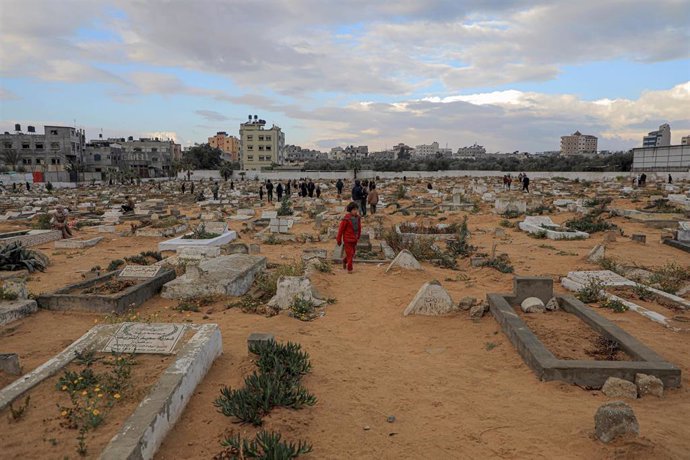 Cementerio en la ciudad de Rafá, en el sur de la Franja de Gaza (archivo)