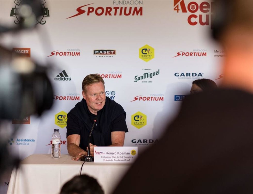 Ronald Koeman durante la presentación de la cuarta edición de la Koeman Cup by Fundación Sportium.