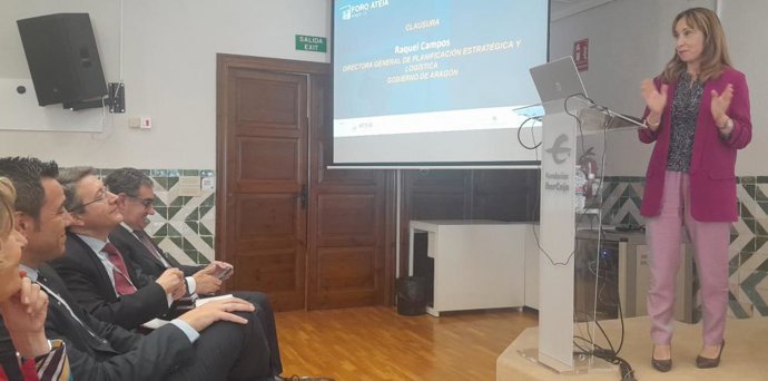 La directora general de Planificación estratégica y logística del Gobierno de Aragón, Raquel Campos, clausura del Foro ATEIA