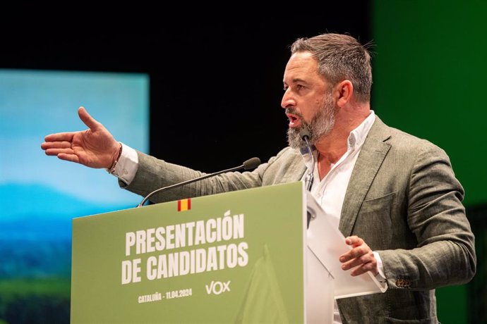 El presidente de Vox, Santiago Abascal, en el acto