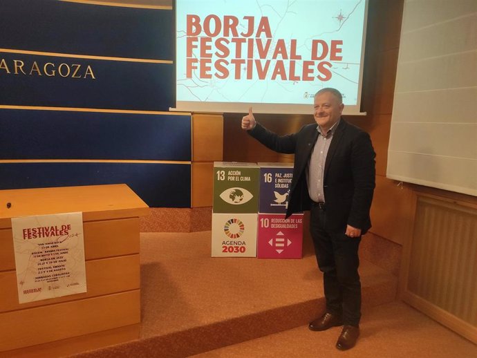El alcalde de Borja, Eduardo Arilla, en la presentación del Festival 'Amante'.