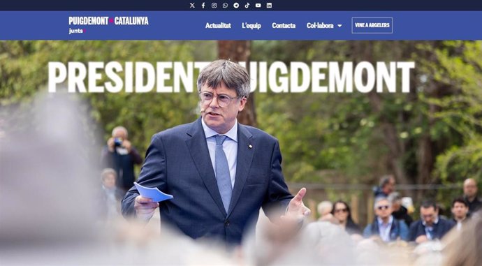 Nueva web del candidato de Junts+ a las elecciones al Parlament, Carles Puigdemont