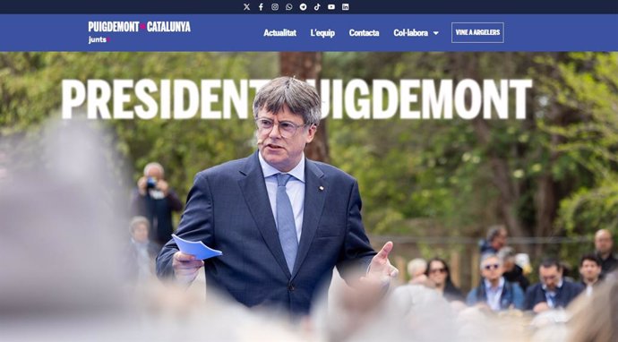 Nou web del candidat de Junts+ a les eleccions al Parlament, Carles Puigdemont