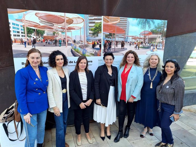 La alcaldesa, Margarita del Cid, en la presentación del proyecto de remodelación de la plaza de La Nogalera