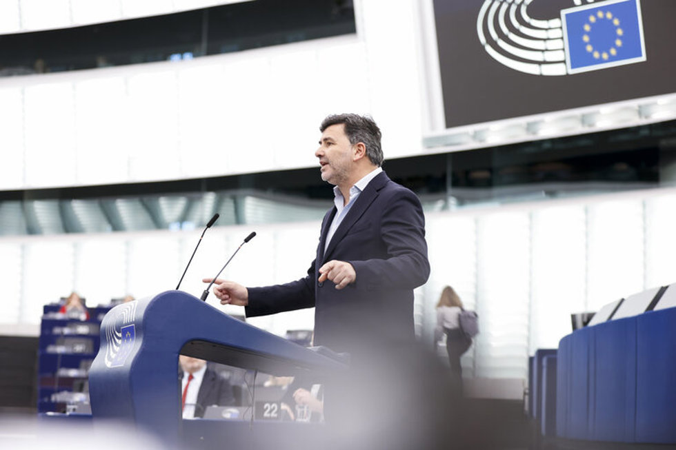 El eurodiputado del PSdeG, Nicolás González Casares,en una intervención