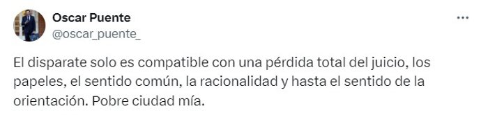 El ministro de Transportes y Movilidad Sostenible, Óscar Puente, ha calificado de un "disparate" las obras de Poniente