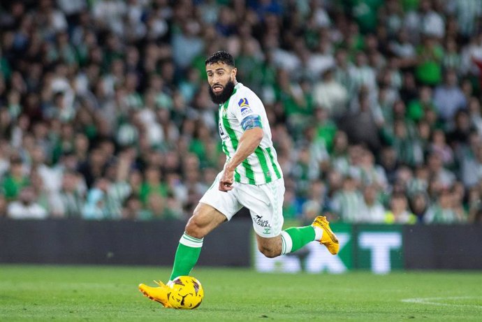 Nabil Fekir of Real Betis in action during the Spanish league, La Liga EA Sports, football match played between Real Betis and RC Celta de Vigo at Benito Villamarin stadium on April 12, 2024, in Sevilla, Spain.