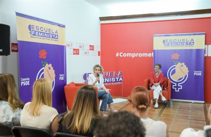 La secretaria de Estado de Igualdad y para la Erradicación de la Violencia contra las Mujeres, Aina Calvo, interviene en la segunda edición de la Escuela Feminista Belarmina Martínez González