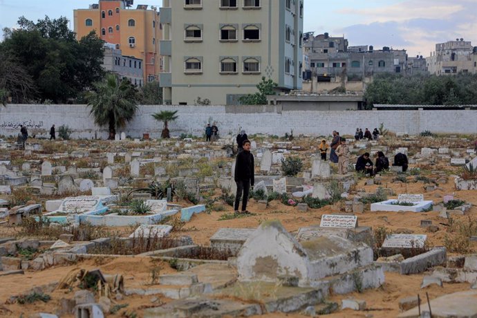 Cementerio en la ciudad de Rafá, en el sur de la Franja de Gaza (archivo)
