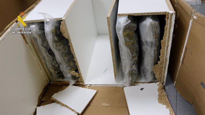 Imagen de los paquetes en donde iba la droga