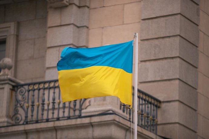 Archivo - Una bandera ucraniana