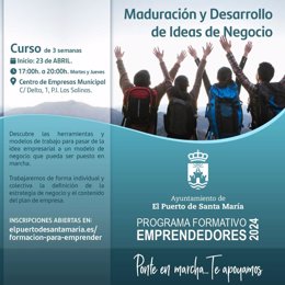 Cartel Aula de Maduración y Desarrollo de Ideas de Negocio de El Puerto de Santa María (Cádiz).