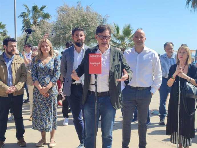 El primer secretari del PSC i candidat a les eleccions catalanes, Salvador Illa, a Badalona