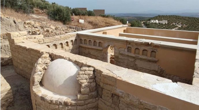 Zona de las termas romanas en el yacimiento de Torreparedones.