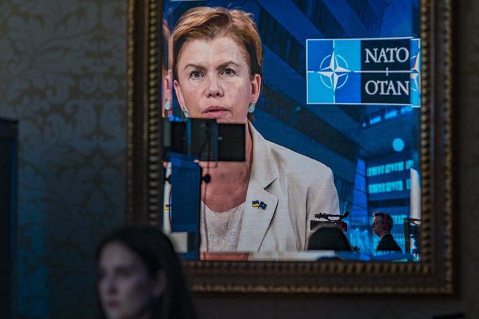 Archivo - May 25, 2023, Kyiv, Kyiv, Ukraine: Baiba Braze, NATO Assistant Secretary General for Public Diplomcy, attends online the 15th Kyiv Security Forum. The forum is a annual platform for high-level discussion of national security of Ukraine inside a 