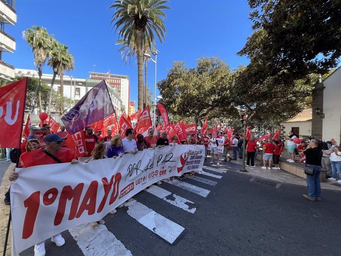 Archivo - Manifestación del 1 de Mayo de 2023 en Las Palmas de Gran Canaria.