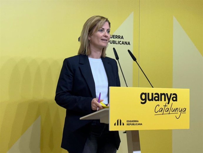La cabeza de lista de ERC por Tarragona a las elecciones catalanas, Raquel Sans, en rueda de prensa este lunes