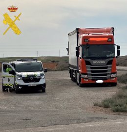 Camión interceptado por la Guardia Civil de Teruel