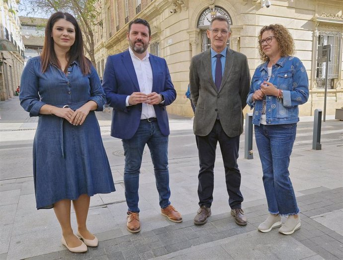 Los parlamentarios andaluces Noemí Cruz Martínez, Juan Manuel Ruiz del Real, José Luis Sánchez Teruel y María López Cervantes (PSOE)