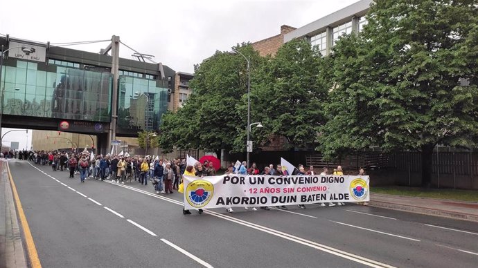 Manifestación de ertzainas "por un convenio justo" en Bilbao