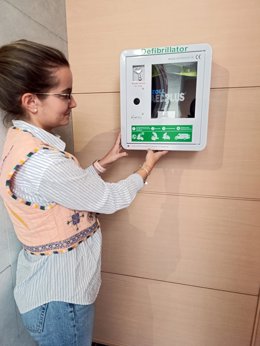 Desfibrilador instalado en la sede de la Mancomunidad Campiña Sur.