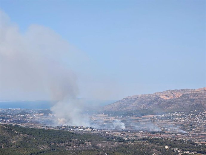 Imagen de archivo del incendio entre Xàbia y Gata