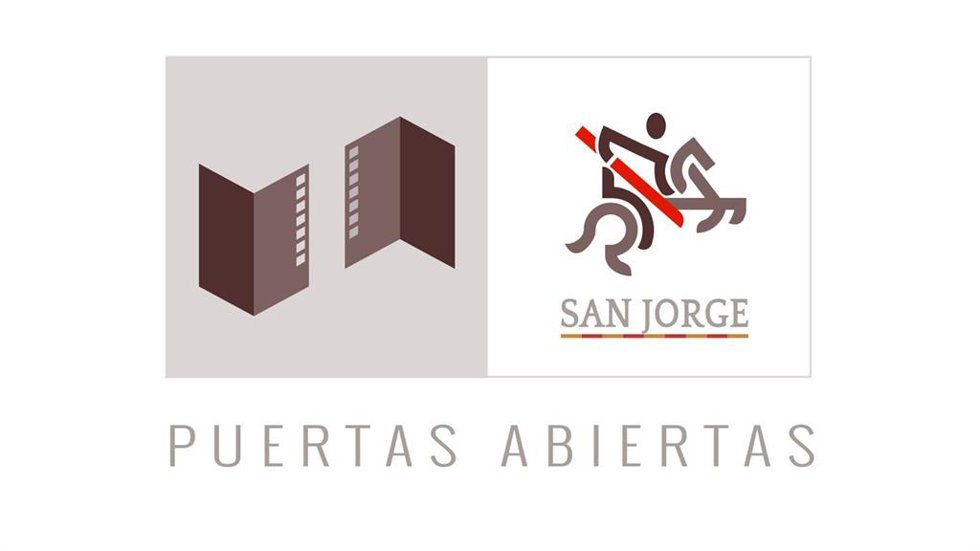 Cartel de la jornada de puertas abiertas de La Aljafería con motivo del Día de Aragón, San Jorge, 2024.