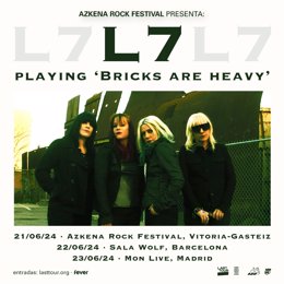 Cartel de los conciertos de L7 en España