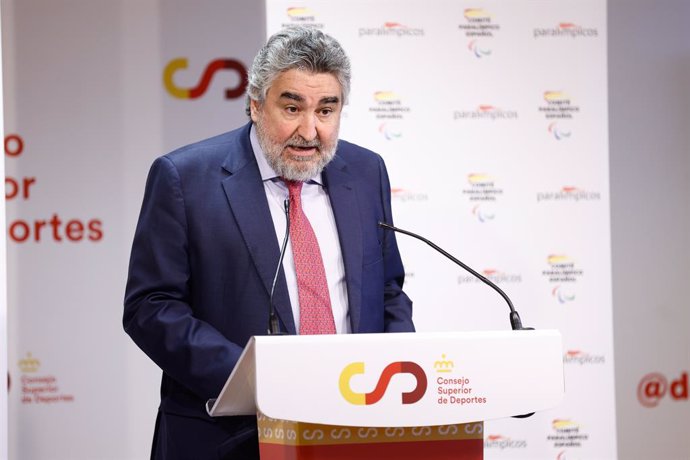 Archivo - Jose Manuel Rodriguez Uribes, President of Superior Sports Council CSD, attends during the presentation of the Spanish Paralympic Media Day at CSD building on February 28, 2024, in Madrid, Spain.