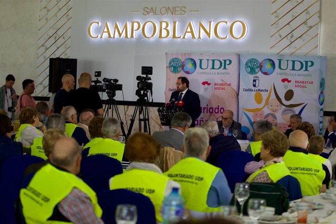 El presidente del Partido Popular de Castilla-La Mancha, Paco Núñez, en un acto de la UDP en Torralba de Calatrava.
