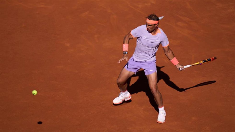 El tenista español Rafa Nadal en su partido y victoria ante Cobolli en Primera Ronda del Barcelona Open Banc Sabadell 2024