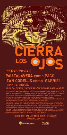 Cartel del cortometraje "Cierra los ojos"