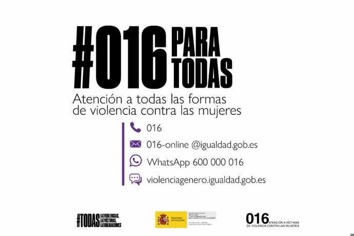 Número 016 contra la Violencia de Género.