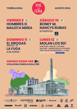 Cartel por días de Vive la Feria Torrelavega