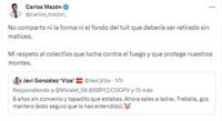 Mazón pide a un concejal y asesor del PP que retire un tuit con insultos hacia un portavoz de los Bomberos Forestales