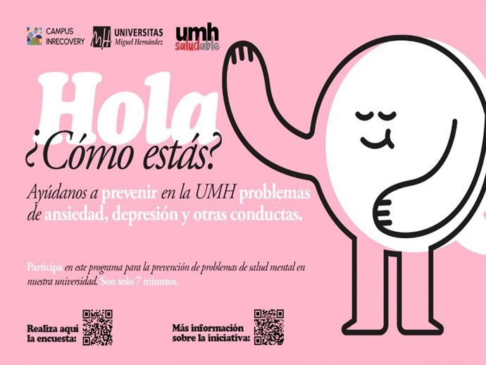 Archivo - La UMH se suma a la iniciativa InRecovery para detectar riesgos de adicciones, salud mental y otras conductas de riesgo
