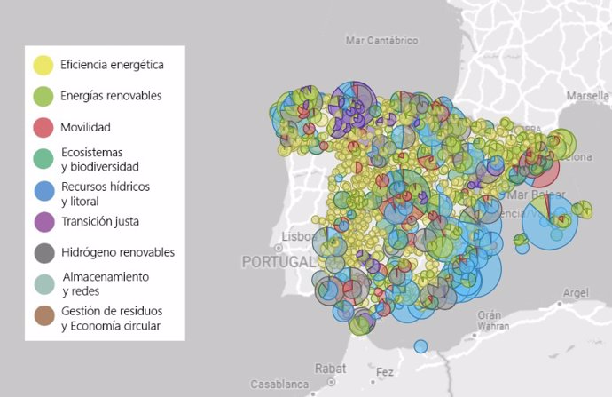Transición Ecológica abre un portal que muestra con mapas los proyectos financiados con el Plan de Recuperación.