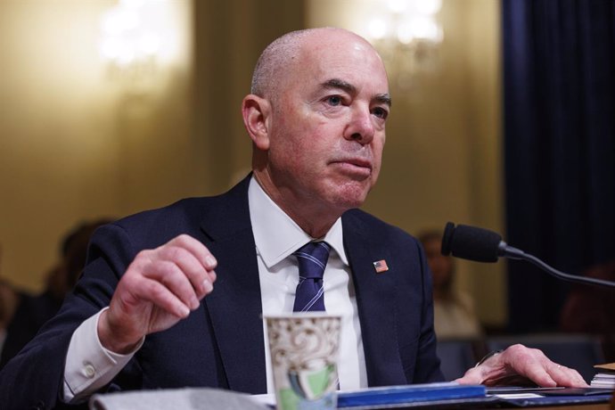 April 16, 2024, Washington, District Of Columbia, USA: United States Secretary of Homeland Security Alejandro Mayorkas testifies before the House Committee on Homeland Security on Tuesday, April 16, 2024 in Washington DC