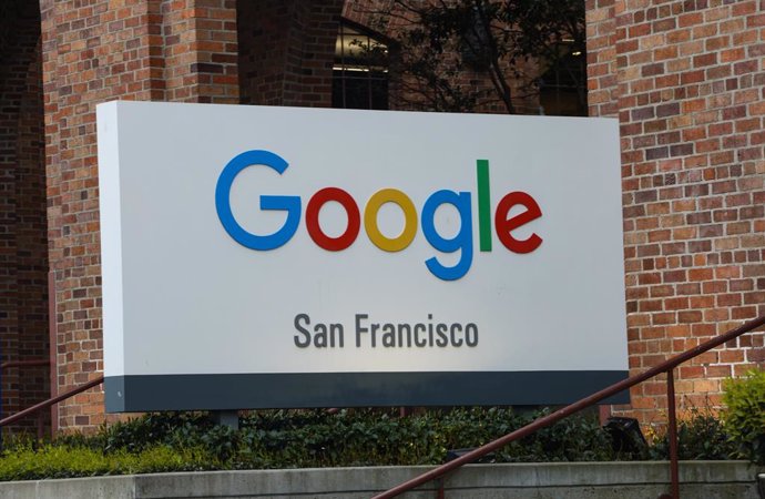 April 4, 2024, San Francisco, California, United States: A Google sign is seen in front of Wharton San Francisco College campus.