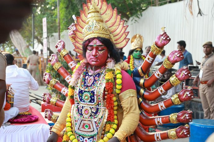 April 9, 2024, Chennai City, Tamil Nadu, India: Chennai, India, 9th March 2024.Indian Prime Minister Narendra Modi on a grand .Road show at Pondy Bazaar T.Nagar, ahead of the Public elections to be held on 19th of March. He is accompanied by the contest