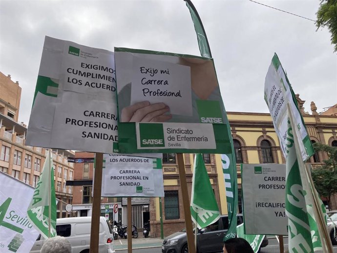 Imagen de archivo de una protesta ante reclamando el cumplimiento de los acuerdos de Carrera Profesional del SAS.