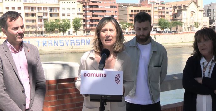La candidata de los Comuns Sumar a la Presidencia de la Generalitat, Jéssica Albiach, en Tortosa
