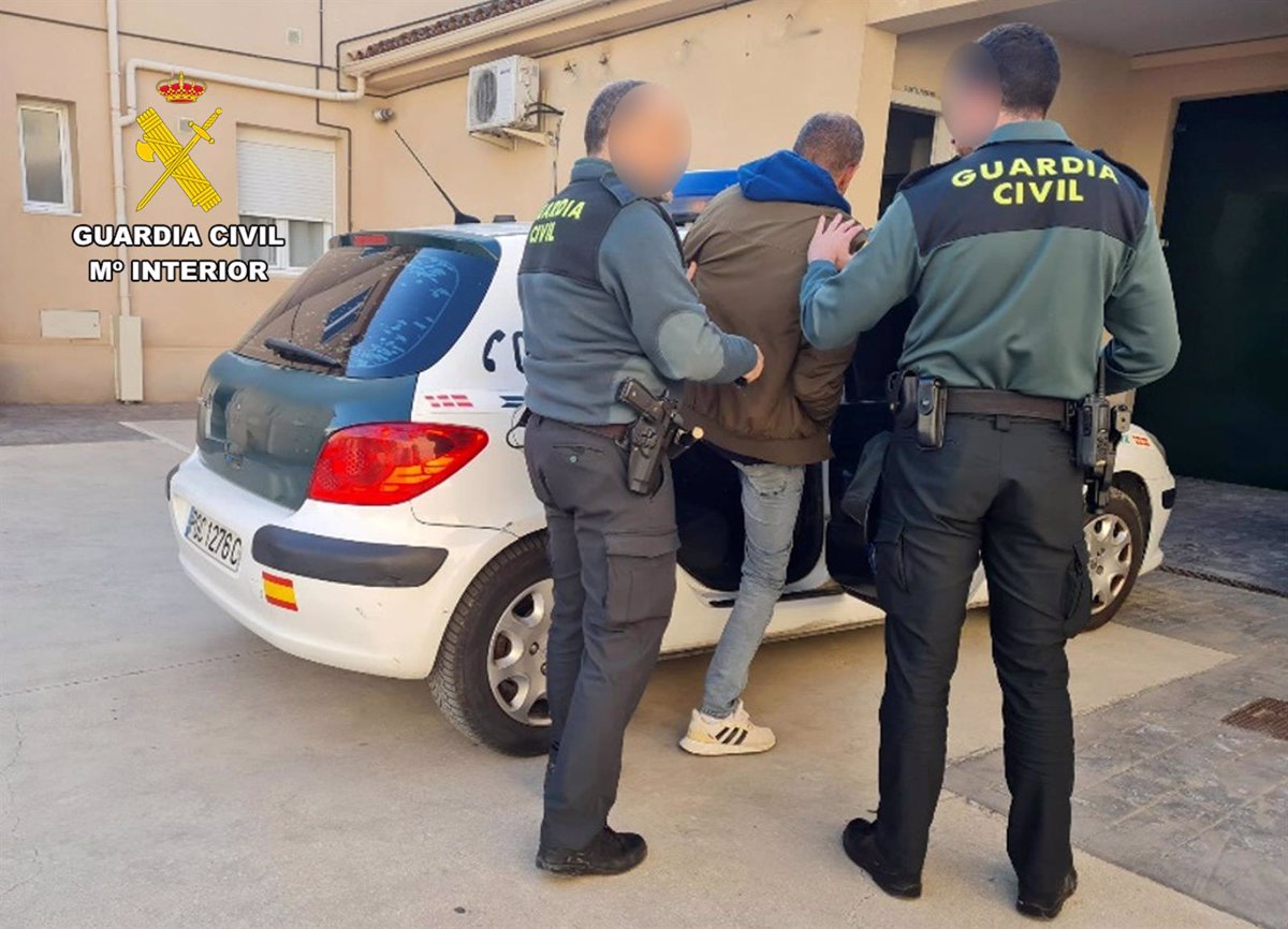 La Guardia Civil localiza y detiene al presunto autor de un apuñalamiento en Cehegín (Murcia)