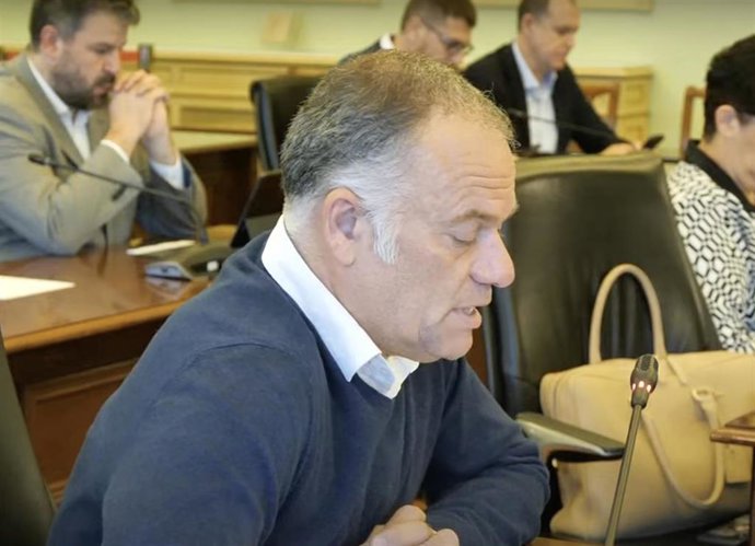 El diputado socialista, Lloren Pou, durante su intervención en la Comisión.