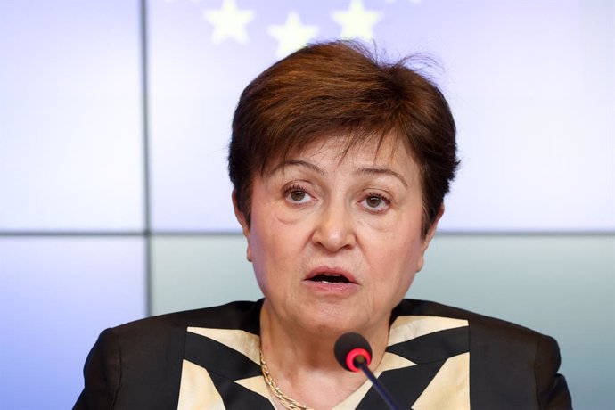 Archivo - FILED - 16 June 2023, Luxembourg: Managing Director of the International Monetary Fund (IMF) Kristalina Georgieva speaks during a press conference at the European Convention Center in Luxembourg. 