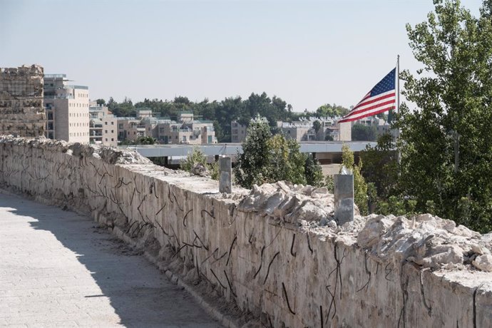 Archivo - September 6, 2019, Jerusalem, Israel: Construction is under way of a security barrier surrounding the US Embassy in Jerusalem, which was recently controversially inaugurated in the presence of US President Trump on May 14, 2018. The Embassy orig
