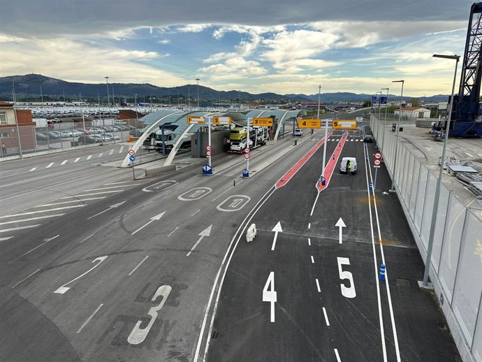 Imagen de la obra de mejora de acceso al Puerto de Santander por le control oeste de Raos ya concluida